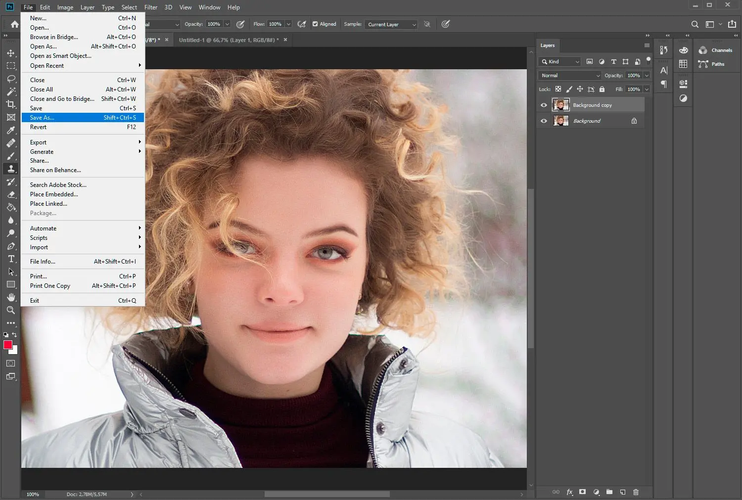 Adobe Photoshop. Speichern unter..