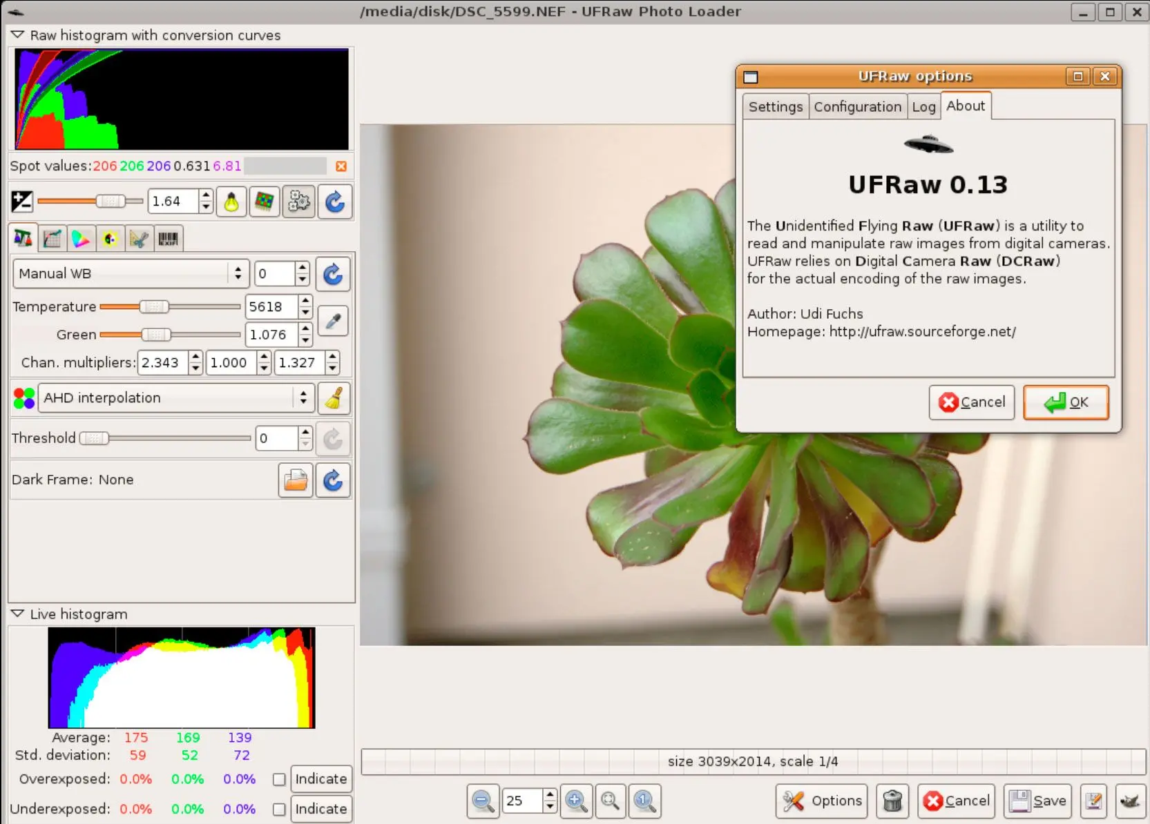 UFRaw Screenshot..